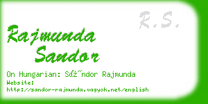 rajmunda sandor business card